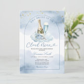 Invitation Blue Wine The Bride is Cloud Nine Bridal Shower (Debout devant)