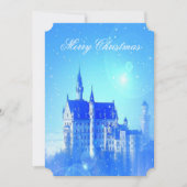Invitation Blue Winter Castle Snowflakes Noël (Devant)