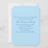 Invitation Blue Winter Castle Snowflakes Noël (Dos)