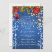 Invitation Blue Winter Glam Noël Fête (Devant)