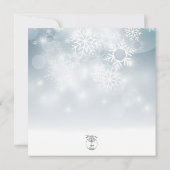 Invitation Blue Winter Neige moderne Carré Mariage (Dos)