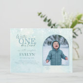 Invitation Blue Winter ONEderland Arch Photo First Birthday (Debout devant)