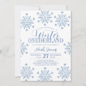 Invitation Blue Winter Onederland boy 1st birthday party (Devant)