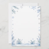 Invitation Blue Winter ONEderland Pingouin Flocon de Neige An (Dos)