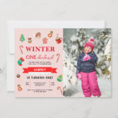 Invitation Blue Winter Onederland Premier anniversaire (Devant)