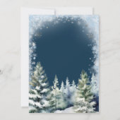 Invitation Blue Winter Onederland Silver Snowflakes Anniversa (Dos)