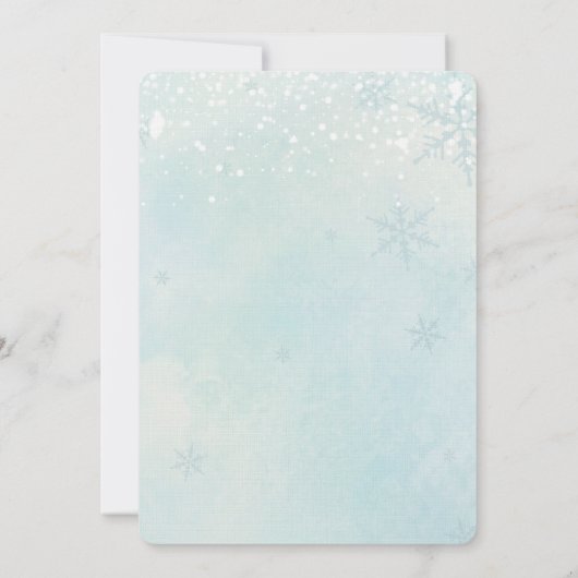 Invitation Blue Winter Onederland Snowflake First Birthday (Dos)