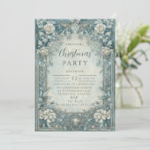 Invitation Blue Winter Rose Christmas (Debout devant)