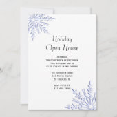 Invitation Blue Winter Snowflon Holiday Open House Party (Devant)