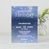 Invitation Blue Winter Wonderland Business Christmas Party (Debout devant)