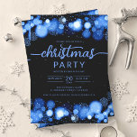 Invitation Blue Winter Wonderland Company Fête de Noël<br><div class="desc">Elégante société formelle et entreprise Noël / Cocktail / Dîner Invitation modèle avec Blue Snowflakes et les lumières de Noël. Impressionnez vos amis et collègues avec ce design sophistiqué et élégant d'invitation.</div>