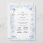 Invitation Blue Winter Wonderland Snowflake Quinceanera (Dos)
