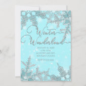 Invitation Blue Winter Wonderland Snowflakes Quiceañera (Dos)