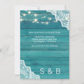 Invitation Blue Wood Lace & Guirlande Lumineuse Change la Dat (Dos)