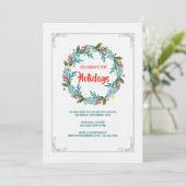 Invitation Blue Wreath et Berries (Debout devant)