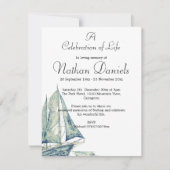 Invitation Blue Yacht Celebration of Life Card (Devant)