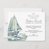 Invitation Blue Yacht Celebration of Life Card (Devant)