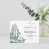 Invitation Blue Yacht Celebration of Life Card (Debout devant)
