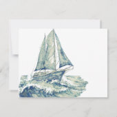 Invitation Blue Yacht Photo Celebration of Life Card (Dos)
