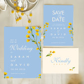 Invitation Blue & Yellow buttercup editable wedding
