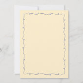 Invitation Blue Yellow la dolce vita Mariage manuscrit (Dos)