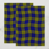 Invitation Blue Yellow Plaid Checker Seamless Pattern (Devant / Derrière)