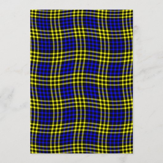 Invitation Blue Yellow Plaid Checker Seamless Pattern (Devant)