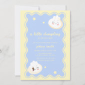 Invitation Blue Yellow Star Chinese Dumpling Baby Shower  (Devant)