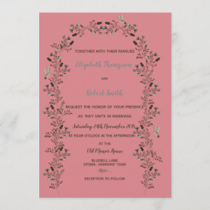 Invitation Bluebell Fleur sauvage Arch Mariage Set Dusty Rose