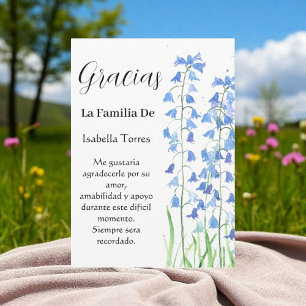 Invitation Bluebells Espagne Floral funérailles Merci de la m