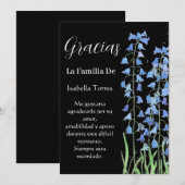 Invitation Bluebells Espagne Floral funérailles Merci de la m (Devant / Derrière)