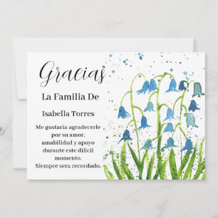 Invitation Bluebells Espagne Floral funérailles Merci de la m
