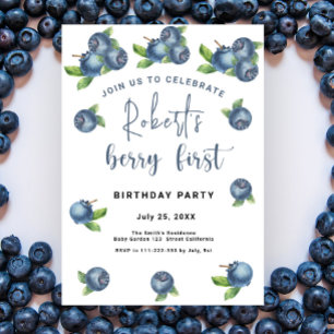 Invitation Blueberries 1er anniversaire   Berry First