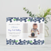 Invitation Blueberries 1er Berry Premier anniversaire Photo F (Debout devant)