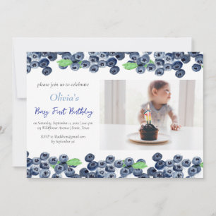 Invitation Blueberries 1er Berry Premier anniversaire Photo F
