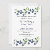 Invitation Blueberries Blueberry Fruit Mariage d'aquarelle (Devant)