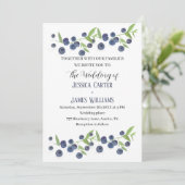 Invitation Blueberries Blueberry Fruit Mariage d'aquarelle (Debout devant)