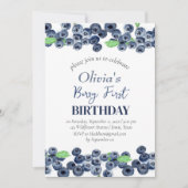 Invitation Blueberries Fruit 1er Berry Premier anniversaire (Devant)