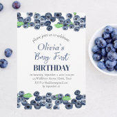 Invitation Blueberries Fruit 1er Berry Premier anniversaire