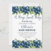 Invitation Blueberries Fruit Berry Baby shower doux (Devant)