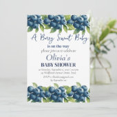 Invitation Blueberries Fruit Berry Baby shower doux (Debout devant)