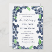 Invitation Blueberries Fruits Aquarelle Boho Mariage (Devant)
