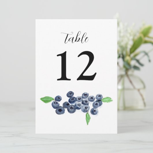 Invitation Blueberries Fruits Été Rustique Mariage (Debout devant)