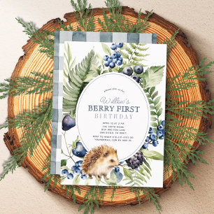 Invitation Blueberries & Hedgehog Berry Premier anniversaire