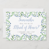 Invitation Blueberries simples | Serez-Vous Ma Fille D'Honneu (Devant)