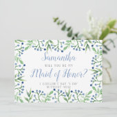 Invitation Blueberries simples | Serez-Vous Ma Fille D'Honneu (Debout devant)