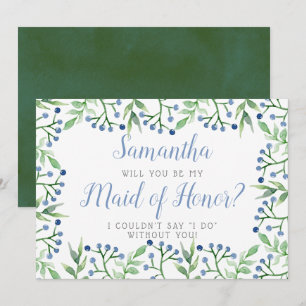 Invitation Blueberries simples Serez-Vous Ma Fille D'Honneu