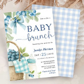 Invitation Blueberry Baby Brunch Boy Bow & Bottle Baby Shower