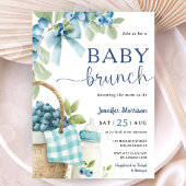 Invitation Blueberry Baby Brunch Boy Bow & Bottle Baby Shower