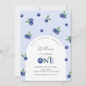 Invitation Blueberry Berry doux garçon premier anniversaire (Devant)